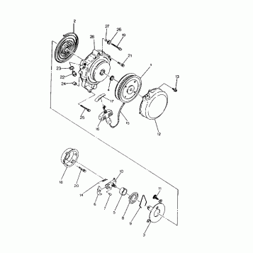 RECOIL STARTER ASSEMBLY Trail Blazer / W927221 (4922852285035A)