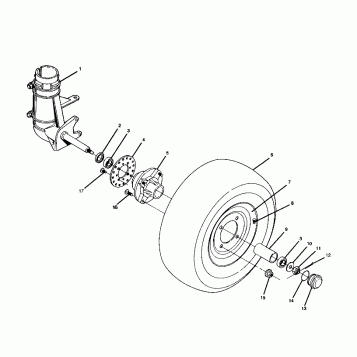 FRONT WHEEL ASSEMBLY 250 2X4 / W927527 (4922862286015A)