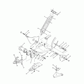SWING ARM WELD. / REAR SHOCK ASSEMBLY 250 2X4 / W927527 (4922862286021A)