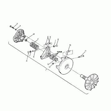 DRIVE CLUTCH ASSEMBLY 250 2X4/W927527 (4922862286023A)