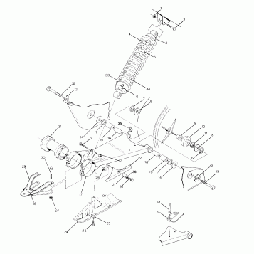 SWING ARM WLD. / REAR SHOCK ASSEMBLY 250 4x4 / W928127 (4922872287B013)