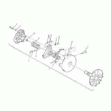 DRIVE CLUTCH ASSEMBLY 250 4x4 / W928127 (4922872287C001)