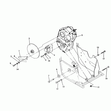 RH GEARCASE / BRAKE MOUNTING 250 4x4 / W928127 (4922872287C004)