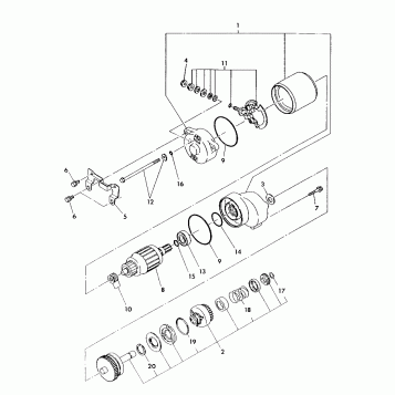 STARTING MOTOR ASSEMBLY 250 4x4 / W928127 (4922872287D003)