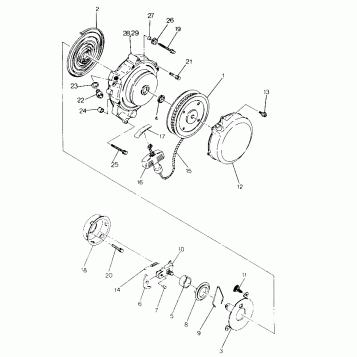 RECOIL STARTER ASSEMBLY 250 4x4 / W928127 (4922872287D005)