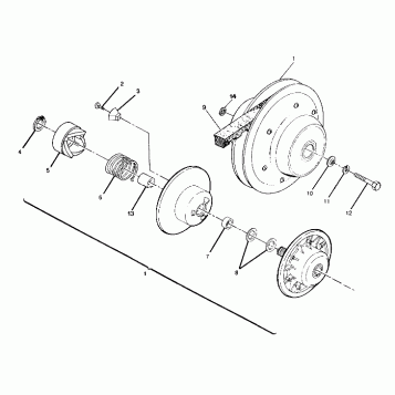 DRIVEN CLUTCH ASSEMBLY 350 2X4 / W927539 (4922882288024A)