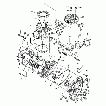 CRANKCASE and CYLINDER 350 2X4 / W927539 (4922882288031A)