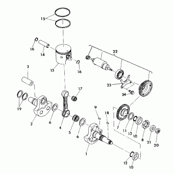 CRANKSHAFT and PISTON 350 2X4 / W927539 (4922882288032A)