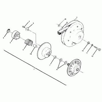 DRIVEN CLUTCH ASSEMBLY Trail Boss / W928527 (4922892289024A)