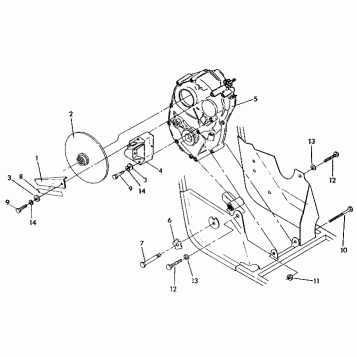 RH GEARCASE/BRAKE MOUNTING Trail Boss / W928527 (4922892289029A)
