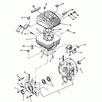 CRANKCASE and CYLINDER Trail Boss / W928527 (4922892289033A)