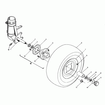 FRONT WHEEL ASSEMBLY 250 4x6 / W928627 (4922902290019A)
