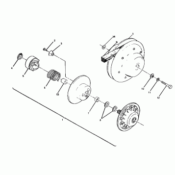 DRIVEN CLUTCH ASSEMBLY 250 4x6 /W928627 (4922902290034A)