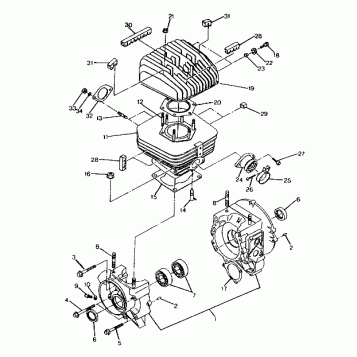 CRANKCASE and CYLINDER ASSEMBLY 250 4x6/W928627 (4922902290039A)