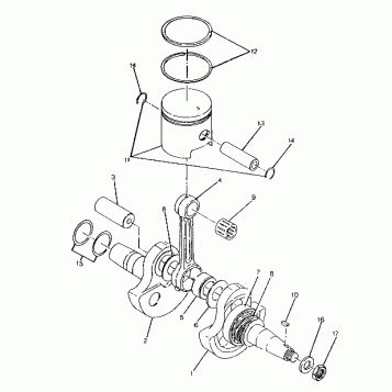 CRANKSHAFT and PISTON ASSEMBLY 250 4x6 / W928627 (4922902290040A)