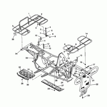 BUMPER/RACK MOUNTING 2X4 350L W937539 (4924032403003A)