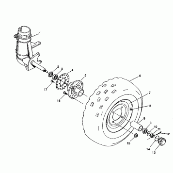 FRONT WHEEL ASSEMBLY 2X4 350L W937539 (4924032403012A)