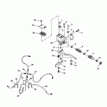 CONTROLS - MASTER CYLINDER/BRAKE LINE 2X4 350L W937539 (4924032403018A)