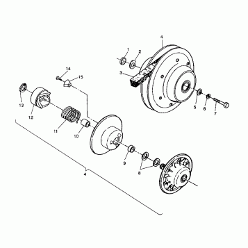 DRIVEN CLUTCH ASSEMBLY 2X4 350L W937539 (4924032403021A)