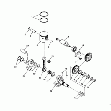 PISTON and CRANKSHAFT 2X4 350L W937539 (4924032403030A)