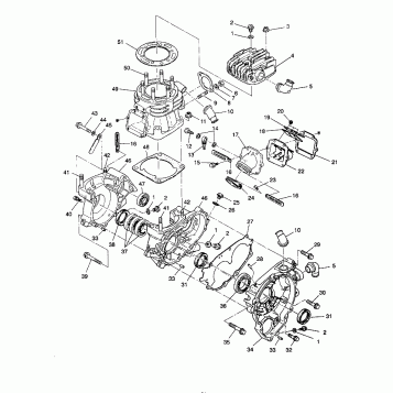 CRANKCASE and CYLINDER 2X4 350L W937539 (4924032403031A)