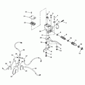 CONTROLS - MASTER CYLINDER/BRAKE LINE 4X4 250 W938127 (4924042404020A)