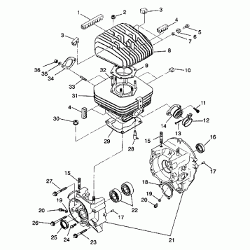 CRANKCASE and CYLINDER - W937527 (4924042404034A)