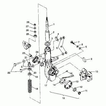 FRONT STRUT ASSEMBLY 6X6 350L W938739 (4924062406015A)