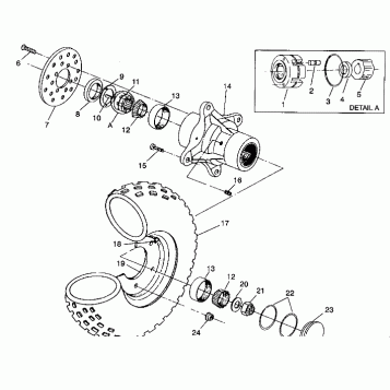 FRONT WHEEL ASSEMBLY 6X6 350L W938739 (4924062406016A)
