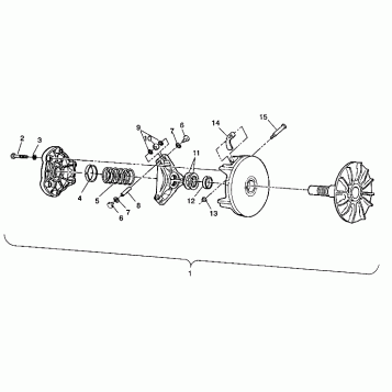 DRIVE CLUTCH ASSEMBLY 6X6 350L W938739 (4924062406031A)