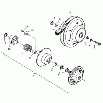 DRIVEN CLUTCH ASSEMBLY 6X6 350L W938739 (4924062406032A)