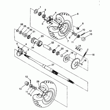 REAR WHEEL DRIVE ASSEMBLY 6X6 350L W938739 (4924062406036A)