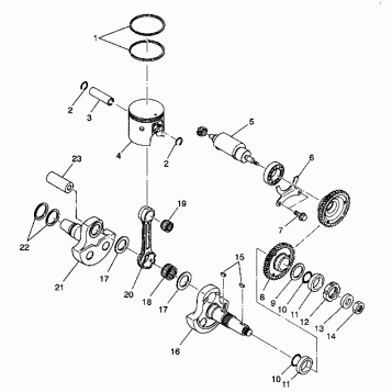 PISTON and CRANKSHAFT 6X6 350L W938739 (4924062406042A)