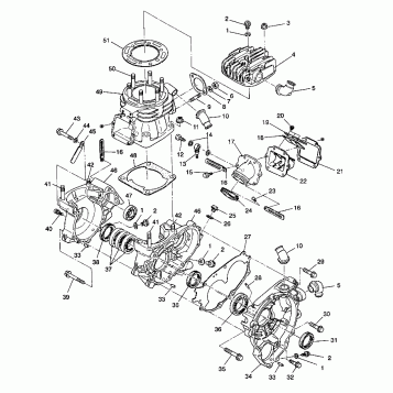 CRANKCASE and CYLINDER 6X6 350L W938739 (4924062406043A)
