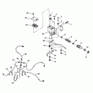 CONTROLS - MASTER CYLINDER/BRAKE LINE Trail Boss W938527 (4924072407017A)