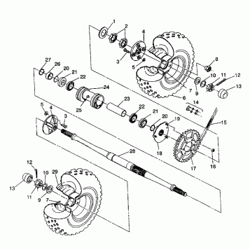 REAR WHEEL DRIVE ASSEMBLY Trail Boss W938527 (4924072407025A)