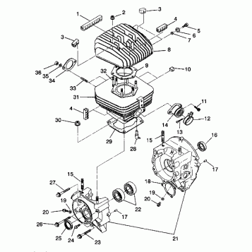 CRANKCASE and CYLINDER Trail Boss W938527 (4924072407029A)