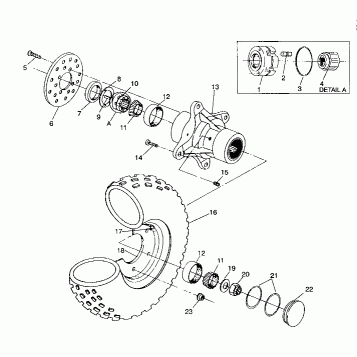 FRONT WHEEL ASSEMBLY 6X6 250 W938727 (4924092409016A)