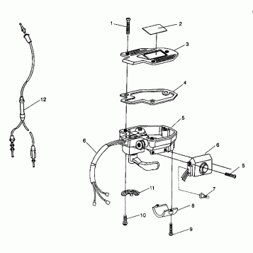 CONTROLS - THROTTLE ASM./CABLE 6X6 250 W938727 (4924092409021A)