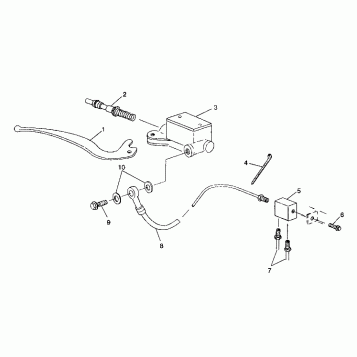 CONTROLS-RH MASTER CYLINDER/BRAKE LINE 6X6 250 W938727 (4924092409023A)