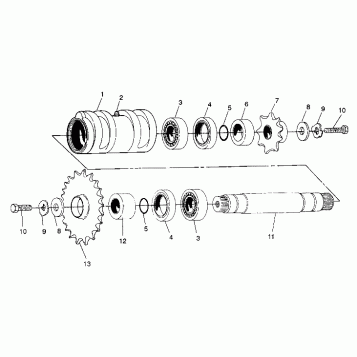 CENTER TIGHTENER ASSEMBLY 6X6 250 W938727 (4924092409026A)