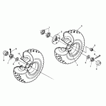 MIDDLE WHEEL ASSEMBLY 6X6 250 W938727 (4924092409027A)