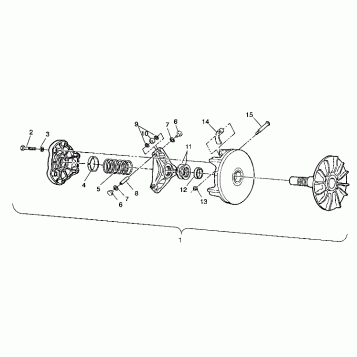 DRIVE CLUTCH ASSEMBLY 6X6 250 W938727 (4924092409030A)