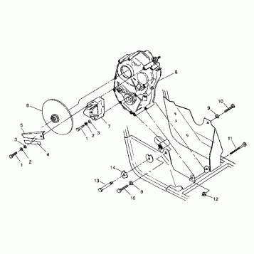 GEARCASE/BRAKE MOUNTING 6X6 250 W938727 (4924092409033A)