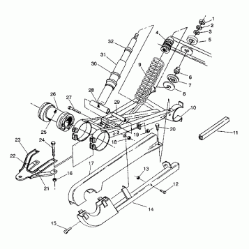 SWING ARM WELDMENT (REAR) 6X6 250 W938727 (4924092409037A)