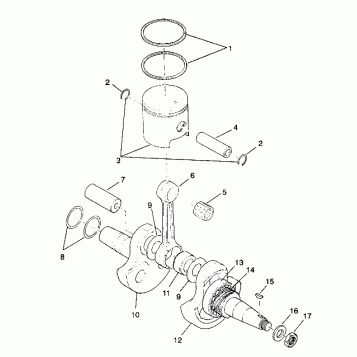 CRANKSHAFT and PISTON 6X6 250 W938727 (4924092409043A)