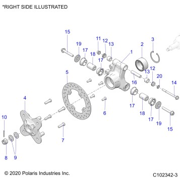SUSPENSION, REAR HUB, CARRIER and BRAKE DISC - A23SGE95AN (C102342-3)