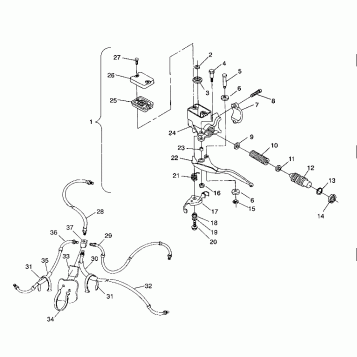 CONTROLS - MASTER CYLINDER/BRAKE LINE Sportsman 4X4 / W938039 (4926382638021A)