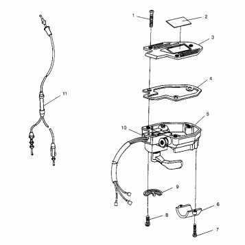 CONTROLS - THROTTLE ASM./CABLE 2x4 300 W947530 (4926742674B007)