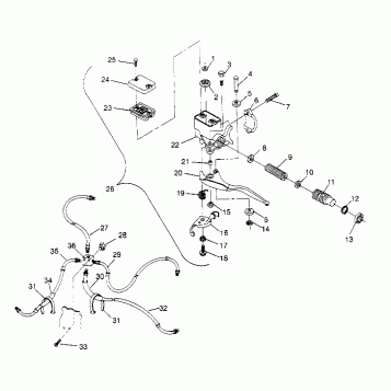 CONTROLS - MASTER CYLINDER/BRAKE LINE 2x4 300 W947530 (4926742674B008)
